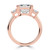 Emerald Diamond with Trapezoid Sidestones Three-Stone Engagement Ring in Rose Gold (MVSX1040-R)