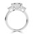 Emerald Diamond with Trapezoid Sidestones Three-Stone Engagement Ring in White Gold (MVSX1040-W)
