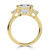 Emerald Diamond with Trapezoid Sidestones Three-Stone Engagement Ring in Yellow Gold (MVSX1040-Y)