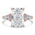 Radiant Diamond with Shield Sidestones Three-Stone Engagement Ring in Rose Gold (MVSX1042-R)