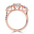 Oval Diamond Triple Halo Three-Stone Engagement Ring in Rose Gold (MVSX1044-R)