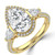 Pear Diamond with Shield Sidestones Three-Stone Engagement Ring in Yellow Gold with Three-row Pave Accents (MVSX1046-Y)
