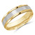 6 MM Satin Finish High Polish Modern Mens Wedding Band in Two-Tone Yellow & White Gold (MDVB0712)
