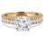 Round Diamond Solitaire with Accents Engagement Ring in Yellow Gold