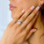 Round Diamond Split-Shank Cushion Halo Engagement Ring in Yellow Gold