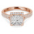 Princess Diamond Split-Shank Halo Engagement Ring in Rose Gold