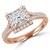 Princess Diamond Split-Shank Halo Engagement Ring in Rose Gold