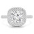 Round Diamond Double Cushion Halo Engagement Ring in White Gold