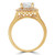 Round Diamond Double Cushion Halo Engagement Ring in Yellow Gold