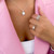 Round Diamond Solitaire with Accents Engagement Ring in White Gold