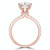 Round Diamond 6-Prong Hidden Halo Solitaire with Accents Engagement Ring in Rose Gold