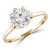 Round Diamond Floral Solitaire Engagement Ring in Yellow Gold