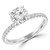 Round Diamond Solitaire with Accents Engagement Ring in White Gold