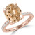Oval Pink Morganite & Round Diamond Hidden Halo Cocktail Engagement Ring in Rose Gold