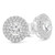 Round Diamond Double Halo Stud Earrings in White Gold
