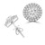 Round Diamond Double Halo Stud Earrings in White Gold