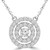 Round Diamond Double Halo Necklace in White Gold