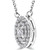 Round Diamond Double Halo Necklace in White Gold