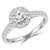 Round Diamond Cathedral Halo Engagement Ring in White Gold