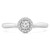 Round Diamond Tappered Open Bridge Halo Engagement Ring in White Gold
