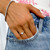 Round Diamond Tappered Open Bridge Halo Engagement Ring in White Gold