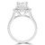 Cushion Diamond Cathedral Cushion Double Halo Engagement Ring in White Gold with Accents