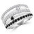 Round Black Diamond Cocktail Ring in White Gold (MDR140107)