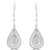 Round Diamond Double Pear Halo Drop/Dangle Earrings in White Gold (MDR140116)