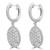 Round Diamond Oval Halo Cluster Drop/Dangle Earrings in White Gold (MDR180006)