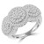 Round Diamond Double Halo Round Cluster Engagement Ring in White Gold (MDR190076)