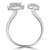 Baguette Diamond Duo Cluster Halo Engagement Ring in White Gold (MDR220047)