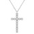 Round Diamond Illusion Bezel Set Cross Pendant Necklace in White Gold (MDR220255)