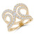 Round Diamond Split Criss-Cross "U" Cocktail Ring in Yellow Gold (MDR230008)