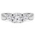 Round Diamond Three-Stone Engagement Ring in White Gold (MVSX0002-W)