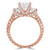 Princess Diamond Vintage Three-Stone Engagement Ring in Rose Gold with Accents (MVSX1014-R)