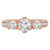 Round Diamond Three-Stone Engagement Ring in Rose Gold with Accents (MVSX0015-R)