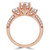 Round Diamond Three-Stone Engagement Ring in Rose Gold with Accents (MVSX0015-R)