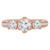 Round Diamond Three-Stone Engagement Ring in Rose Gold with Accents (MVSX1015-R)