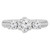 Round Diamond Three-Stone Engagement Ring in White Gold with Accents (MVSX1015-W)