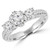 Round Diamond Three-Stone Engagement Ring in White Gold with Accents (MVSX1015-W)