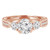 Round Diamond Vintage Three-Stone Engagement Ring in Rose Gold with Accents (MVSX1016-R)