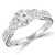 Round Diamond Vintage Three-Stone Engagement Ring in White Gold with Accents (MVSX1016-W)