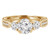 Round Diamond Vintage Three-Stone Engagement Ring in Yellow Gold with Accents (MVSX1016-Y)