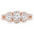 Round Diamond Halo Three-Stone Engagement Ring in Rose Gold with Accents (MVSX1017-R)