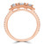 Round Diamond Halo Three-Stone Engagement Ring in Rose Gold with Accents (MVSX1017-R)