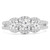 Round Diamond Halo Three-Stone Engagement Ring in White Gold with Accents (MVSX1017-W)