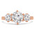 Round Diamond Three-Stone Engagement Ring in Rose Gold (MVSX1018-R)