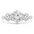 Round Diamond Three-Stone Engagement Ring in White Gold (MVSX0018-W)