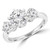 Round Diamond Three-Stone Engagement Ring in White Gold (MVSX0018-W)