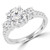 Round Diamond Three-Stone Engagement Ring in White Gold with Accents (MVSX1019-W)